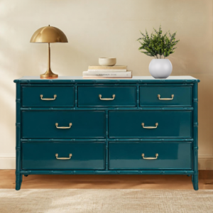 Teal Bamboo Dresser